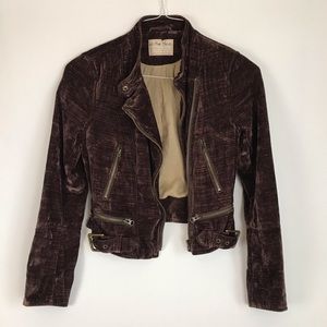 Free People brown moto jacket